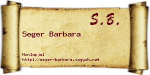 Seger Barbara névjegykártya