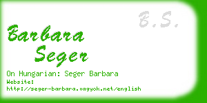 barbara seger business card